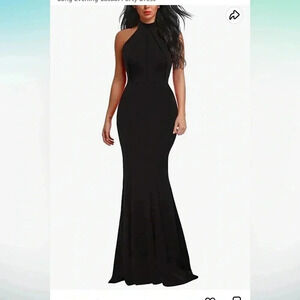 (37)  NWT Beautiful long black dress